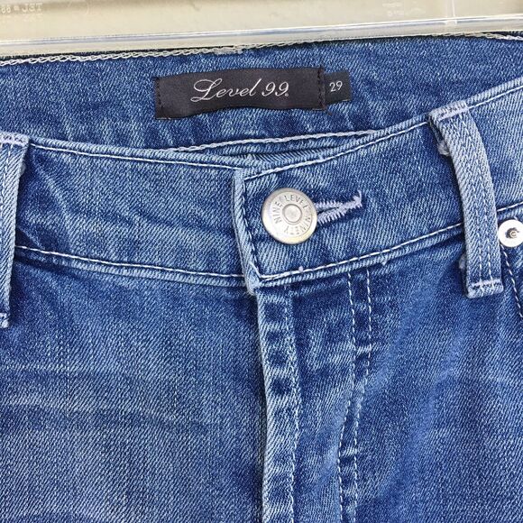 Level 99 Anthropologie Jeans Women Size 29 Slouchy Straight Cuffs Mid Rise Boho - Picture 9 of 14